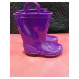 Purple Kids Rain Boots with Handles Size 10