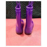 Purple Kids Rain Boots with Handles Size 10