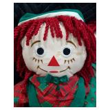 Raggedy Ann And Andy Dolls Snowden 1998 Hasbro Christmas Red & Green 24 inches