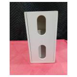 White Wooden Grocery and Trash Bag Organizer No Hardware