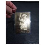 Babe Ruth Yankees Gold Baseball Card with Stats