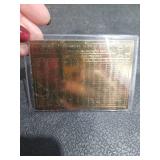 Babe Ruth Yankees Gold Baseball Card with Stats