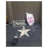 Kawaii Bubble Tea LED Light Set with Star & Dream Sign