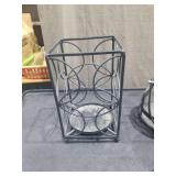 Decorative Glass Jar Candle Holders with Metal Stand