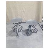 Decorative Glass Jar Candle Holders with Metal Stand