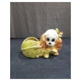 Vintage Hull Pottery Cocker Spaniel Puppy with Yarn Planter 88 USA Ceramic