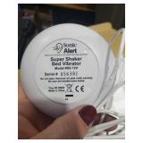 Sonic Alert - Sonic Boom Alarm Clock & Notification Hub with Bedroom Lamp Connection Input  Bed Shaker Vibrator and Large Digital Display - White