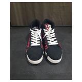 Fashion High Top Sneakers with Red Graffiti Design Size 9.5