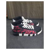 Fashion High Top Sneakers with Red Graffiti Design Size 9.5
