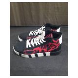Fashion High Top Sneakers with Red Graffiti Design Size 9.5