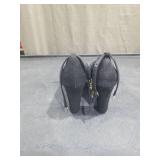 Black Suede Platform Pumps with Gold Trim Size 8.5