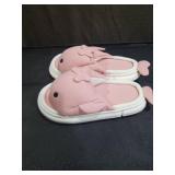 Pink Whale Summer Slippers Size 9 to 9.5
