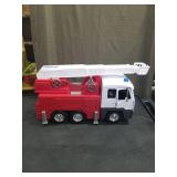 Large Red and White Fire Truck Toy with Extending Ladder