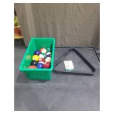Complete Pool Ball Set with Triangle Rack and 6-Piece Pool Cue Tips Pack
