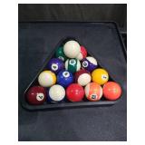 Complete Pool Ball Set with Triangle Rack and 6-Piece Pool Cue Tips Pack