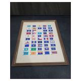 1976 US Bicentennial State Flags Stamp Collection Framed