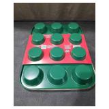 (2)Green 12-Cup Muffin Baking Pan Set