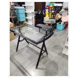 Modern Glass Computer Desk with Monitor Stand