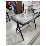 Modern Glass Computer Desk with Monitor Stand