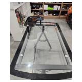 Modern Glass Computer Desk with Monitor Stand