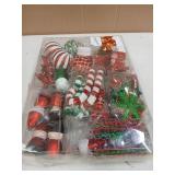 Alupssuc 95pcs Christmas Balls Ornaments Set, Shatterproof Plastic Baubles, Soldiers, Christmas Socks for Xmas Tree Holiday Wedding Party Decorations with Hanging Strings, White, Red and Green - Retai