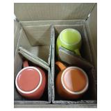 Elanze Designs Solid Color Warm Red Orange Yellow 16 ounce Matte Ceramic Mugs Assorted Set of 3 - Retail: $24