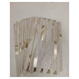 StyloVue 8 Sheets Kitchen Peel and Stick Backsplash Tiles, Beige with Metal Gold Look Stick on Backsplash for Kitchen, RV, Fireplace - Retail: $50