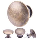 HUGOLEM 20 Pack Breen Bronze Round Antique Brass Kitchen Cabinet Knobs Cupboard Door Knobs Drawer Handle Pulls Dresser Knobs with 21 Pcs Screws for Bathroom Drawer Door Hardware - Retail: $18