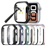 Rontion 6 Pack Hard PC Case Compatible with Apple Watch Series 11/10 42mm with Tempered Glass Screen Protector, Ultra-Thin Scratch Resistant Protective Bumper Covers for iWatch 11/10 42mm Accessories 