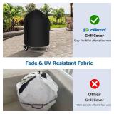 SunPatio Heavy Duty Waterproof Grill Cover Compatible for Weber, Big Green Egg, Char-Broil 22 Inch Charcoal Kettle Grills, Outdoor FadeStop BBQ Cover, Compared to Weber 7150, 27.5" Dia x 38" H - Retai
