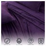 Great Bay Home Extra Soft Velvet Plush Full Micro Fleece Sheet Set | Deluxe Microplush Non Pilling Sheets, Deep Pocket | Lavish Sherpa Velvet Luxe Collection (Full, Purple) - Retail: $55
