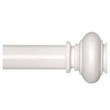 SIMEWIN White Curtain Rods for Windows 28 to 48 Inches Adjustable Decorative 1 Inch Diameter Single Window Curtain Rod Set with Classic Finials, White Finishing - Retail: $23