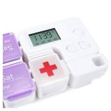 Pill Organizer with Medicine Reminder Alarm, Cozycabin Weekly Large Vitamin Box Organizer - AM PM Daily Travel Medication Box(Rainbow) 7 day  - Retail: $16