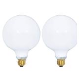 G40 Incandescent Light Bulb 2700K Soft Light, Decorative Globe Light Bulbs,E26 Medium Base, Perfect use for Decor, Pendant, Bathroom/Vanity Mirror Makeup, Dimmable. White-Finish (25) 2 pack - Retail: 