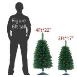 Pre-Lit Artificial Christmas Tree 3Ft, Battery Operated Desktop Xmas Tree with 50 LED 160 Branch Tips Mini Christmas Tree Decoration Indoor Outdoor - Retail: $29