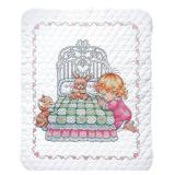 Tobin Bedtime Prayer Girl Quilt Stamped Cross Stitch Kit, 36 by 43-Inch,White - Retail: $37