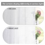 RYB HOME White Curtains Sheer - Linen Texture Sheer Window Covering, Light & Airy Translucent Panels for Bedroom Living Room Patio Glass Door, 52 inch Width x 95 inch Length, Set of 2 - Retail: $18
