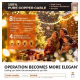 COCOSY Plug in 66FT 200 LED Fairy Christmas Tree String Lights 31V/8 Modes/Timer/Memory/IP44 Waterproof for Xmas Indoor Outdoor Bedroom Wedding Holiday Decorative (Warm White, 66FT 200LED) - Retail: $