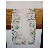 Green Eucalyptus Leaves Table Runner 13 x 72in