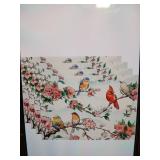 Watercolor Flowers Cardinals Spring Placemats 12 x 18in Set of 4