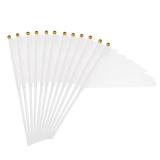 PATIKIL 8x3 Inch Mini Pennant Flags, 12Pcs Small Handheld Blank Solid Flag on Stick for DIY Graffiti Birthday Carnival Celebration Sports, White - Retail: $6