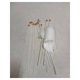 PATIKIL 8x3 Inch Mini Pennant Flags, 12Pcs Small Handheld Blank Solid Flag on Stick for DIY Graffiti Birthday Carnival Celebration Sports, White - Retail: $6