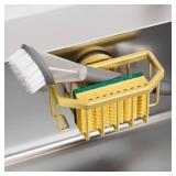 TAILI Sponge Holder for Kitchen Sink with Strong Suction Cup Removable, Rustproof Aluminum Sink Caddy for Sponge, Brush, Scrubber, Scraper -White - Retail: $18