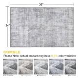 COMSLE Door Mat, Front Door Mat Indoor for Entrance Faux Wool Absorbent Non Slip Modern Throw Rug for Entryway Hallway Muddy Paws - Pet Friendly, 24x36 Inches,Grey Machine Washable - Retail: $26