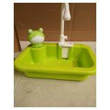Play Sink with Running Water, Kitchen Play Sink Toy with Electric Faucet, Play Kitchen Accessories, Floating Pool Toys & Fishing Game, Kids Pretend Play-Dishwasher Play Set for Boys Girls Toddlers-SIN