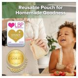 haakaa Pouch Reusable Baby Food Pouch, Reusable Pouches for Toddlers Kids Squeezable Pouch, Washable Freezer - Make Homemade Organic Food for Babies/Toddlers, 4oz, 2 Pack (Yellow) - Retail: $25