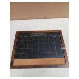 TORASO Magnetic Chalkboard Calendar Corkboard, Small Combination Chalk Board Bulletin Board, 13" x 17",Walnut Brown Framed Blackboard Calendar Cork Combo Board(ZHHB-BN-3343) (Hanging Hardware Not Incl