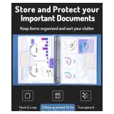 Forvencer Binder Pocket, 36 Pack Super Heavyweight Poly Binder Pocket with Tight Closure, Binder Folders Side Loading, 3 Ring Binder Pocket, Binder Dividers with Pockets, Letter Size, Clear - Retail: 