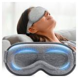Weighted Eye Mask for Sleeping - Blackout Sleep Mask for Women Men, FACEMOON Lash Extension Eye Covers, Memory Foam, 3D Contoured, Airplane Travel Essentials, Blindfold for Meditation(Gray) - Retail: 
