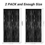 Graduation Party Decorations, 3.28 FT x 7.05 FT Black Backdrop, Metallic Graduation Photo Backdrop Fringe Curtains Tinsel Backdrop Foil Streamer, Grad Party Supplies Photo Booth Props 2 pcs - Retail: 